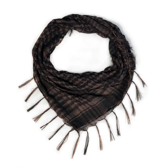 Mesh Yarn Desert Scarf with Tassels Soft Breathable Lightweight Outdoor Neck Piece Unisex Fashion Accessory