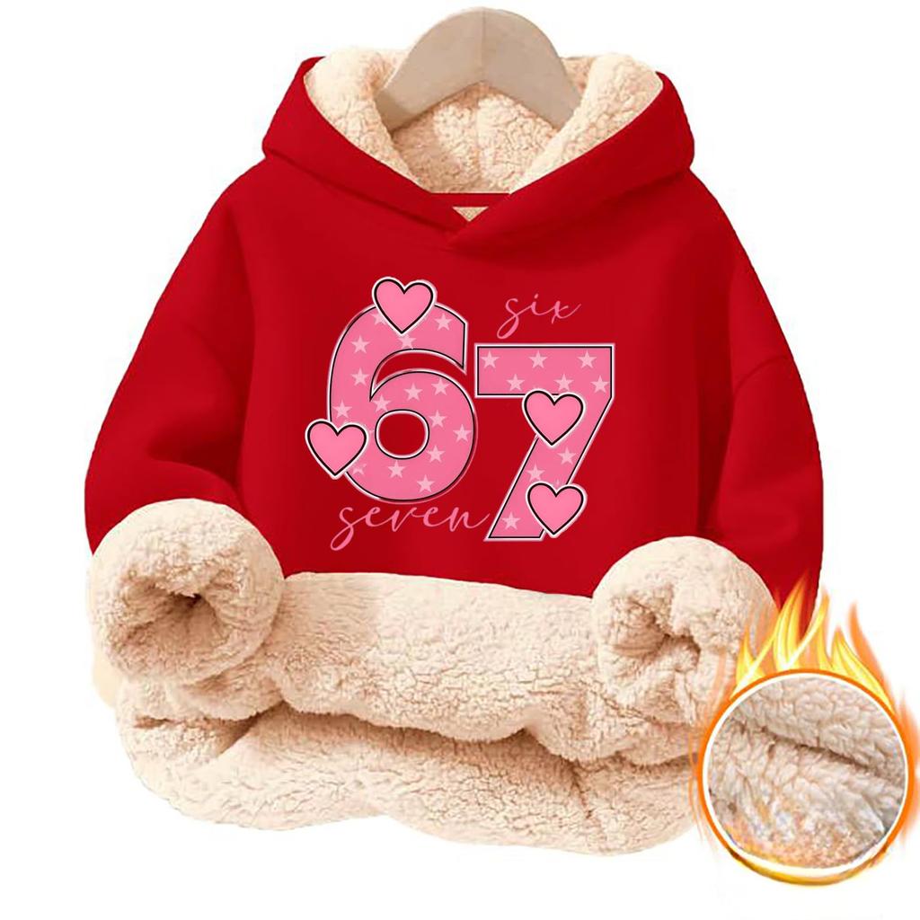Children's Fashionable Printing Casual Fleece Hooded Loose Fit Hoodie Without Pockets