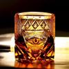 Guds Øye Edo Kiriko Vinglass Håndskåret Amber Krystall Whiskeyglass Maktsymbol High End Brandy Snifter Rock Glass For Sjefen