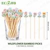 ECO JFB 120mm Mushroom Bamboo Party Picks for Fruit Cheese Woodland Events Custom Shape Bulk   B2B Supply Pack