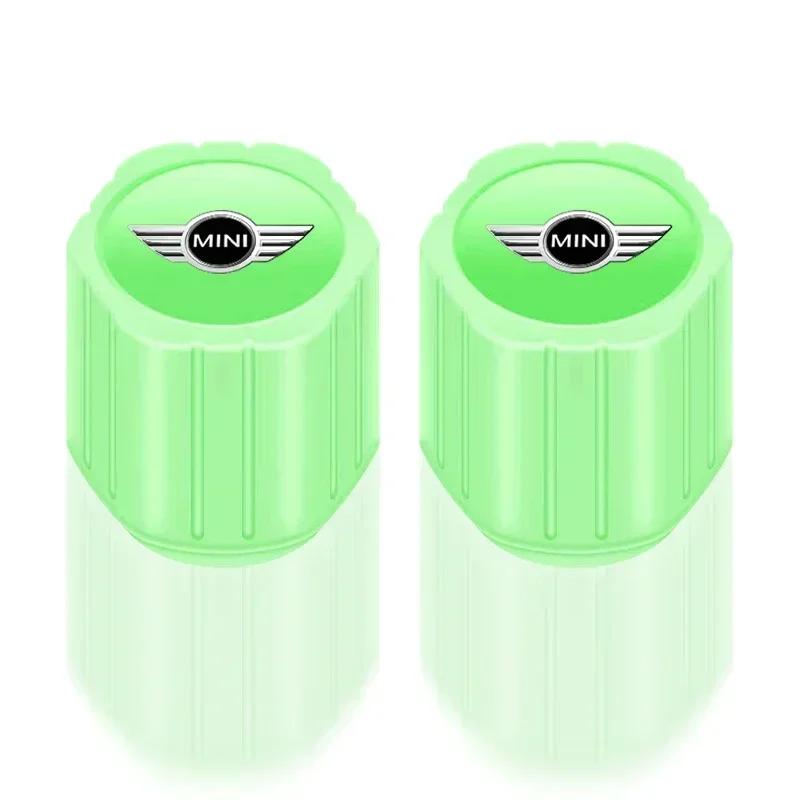 2025 For BMW MINI 4Pcs Luminous Car Tire Valve Caps Badge Emblem Styling For MINI Cooper Fridge One S F56 R57 R58 R60 JCW Countr