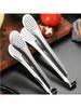2 Pcs Topoko Stainless Steel Salads Bread HAM Barbecue Fillets TONGS with Mesh Clip Suitable for Party and Restaurant Buffs