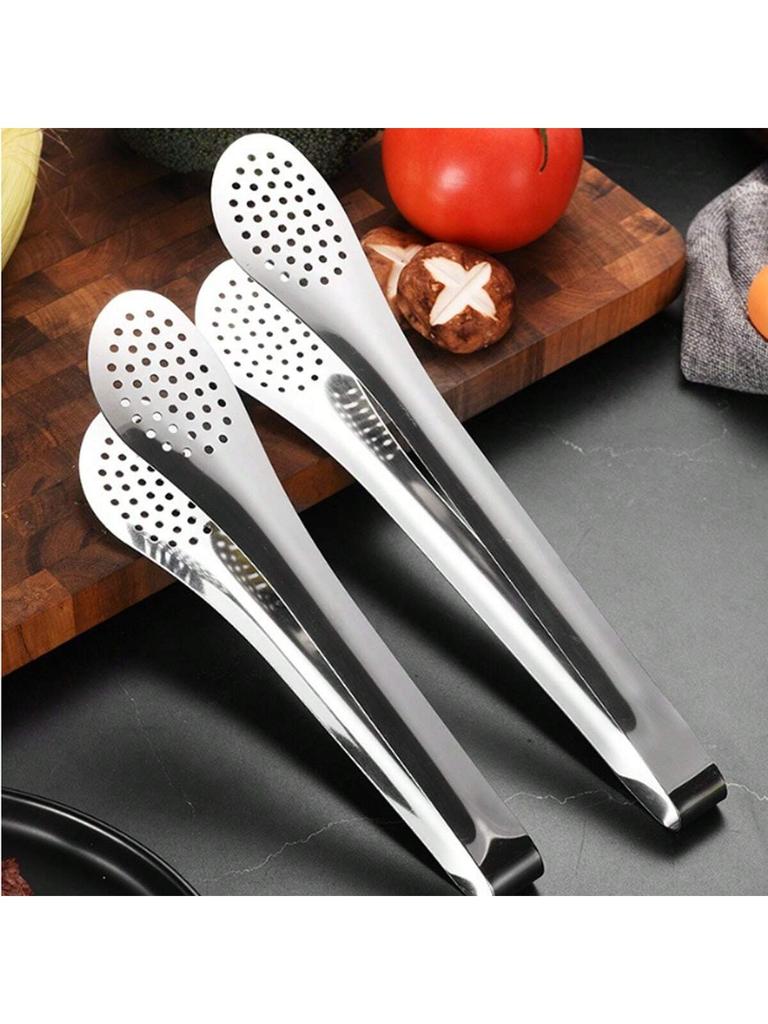 2 Pcs Topoko Stainless Steel Salads Bread HAM Barbecue Fillets TONGS with Mesh Clip Suitable for Party and Restaurant Buffs