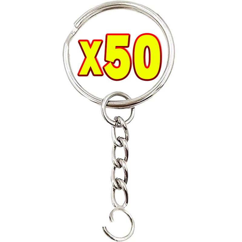 50200 Stück Edelstahl Metall Leere Schlüsselringe Schlüsselanhänger Sprengringe DIY Schlüsselanhänger Schlüsselringe Karabinerhaken Schlüsselanhänger Ketten Schnallen