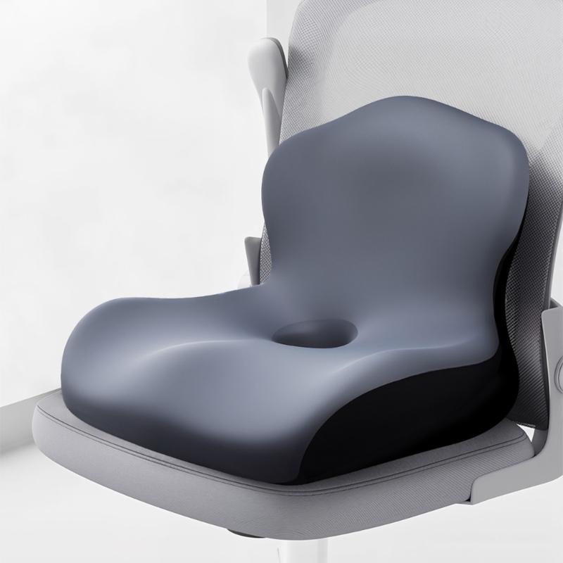 Ergonomic Memory Foam Car Seat Cushion With Lumbar Back Support Breathable Ice Silk Fabric For Driving Comfort