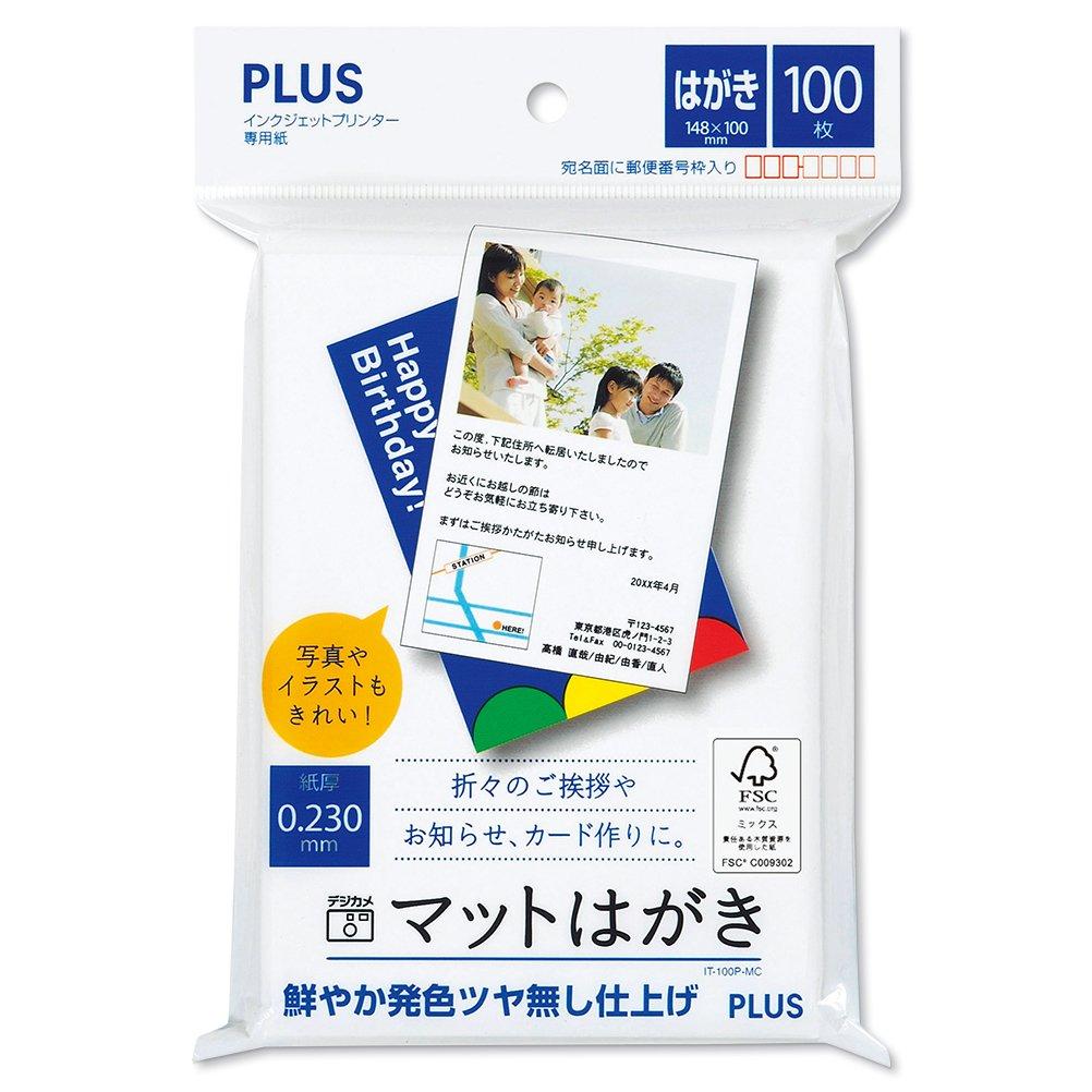 Plus Inkjet Paper, Matte Postcard, 100 Sheets, IT-100P-MC, 46-144