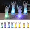 Led Bedside Lamp Guardian Angel Night Light Small Prayer Reading Playing Music Religious Gift for Women Figurine with LED Light Desk Table,
