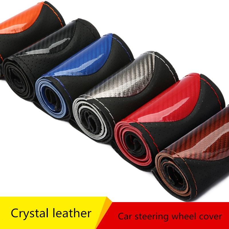 

Чехол на руль 38 см, мягкая противоскользящая DIY ручная работа, износостойкая оплетка на руль автомобиля с иглами