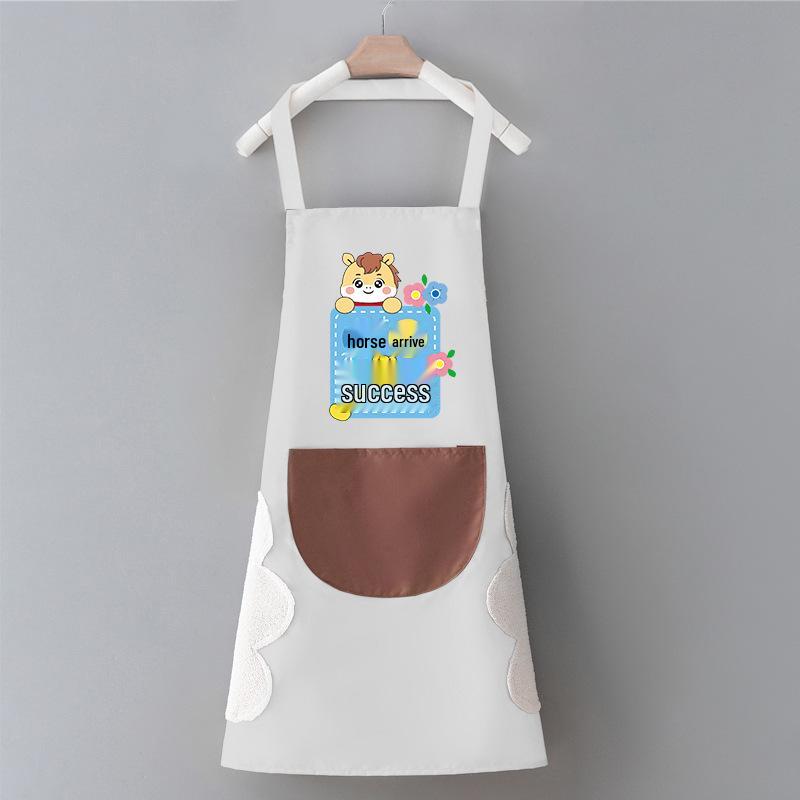 Women's Waterproof PVC Apron with Cooking Sleeves - Oil-Proof, Customizable, Half-Length Waist Design
