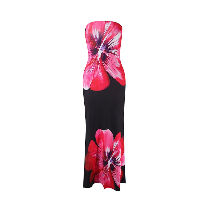 Robe de plage bodycon élégante style européen 2025 sans bretelles