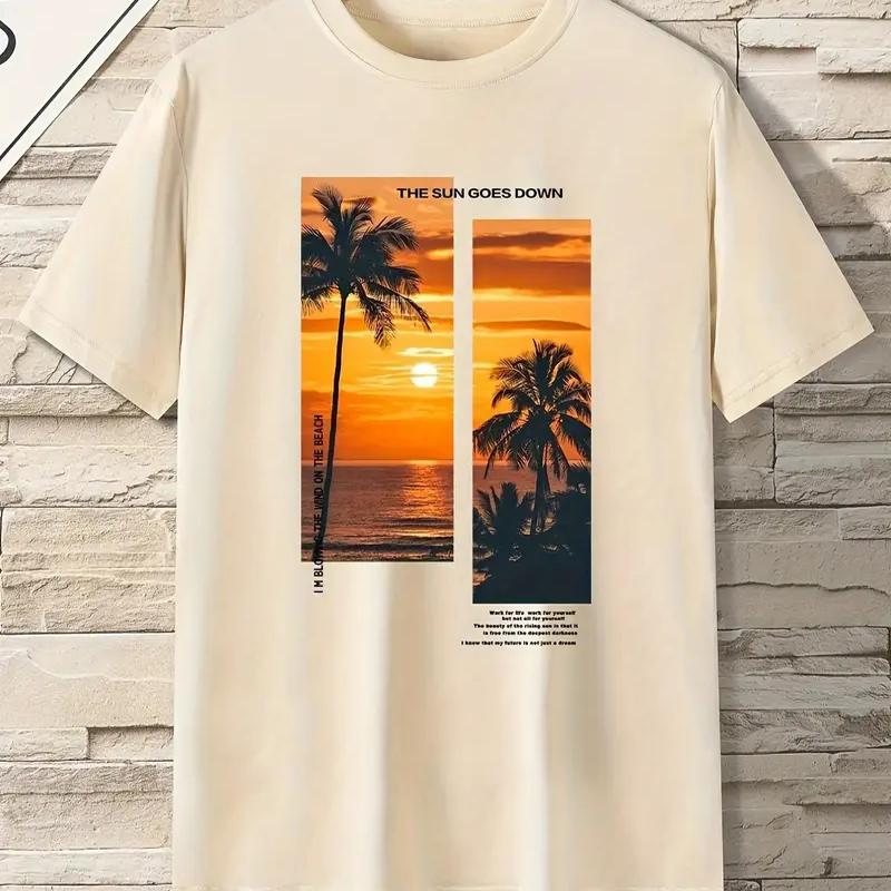 New Summer Men's Fashion T-shirt Personality Versatile Printed Men's T-shirt Top