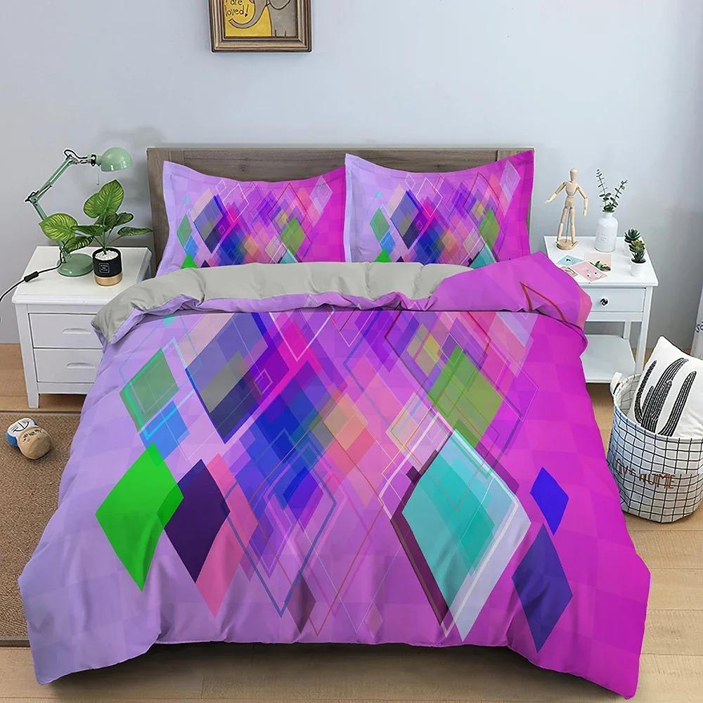 Geometry Duvet Cover Colorful Pattern Bedding Set For Bedroom 3D Print Comforter Quilt Covers USEUAU Single Double Size