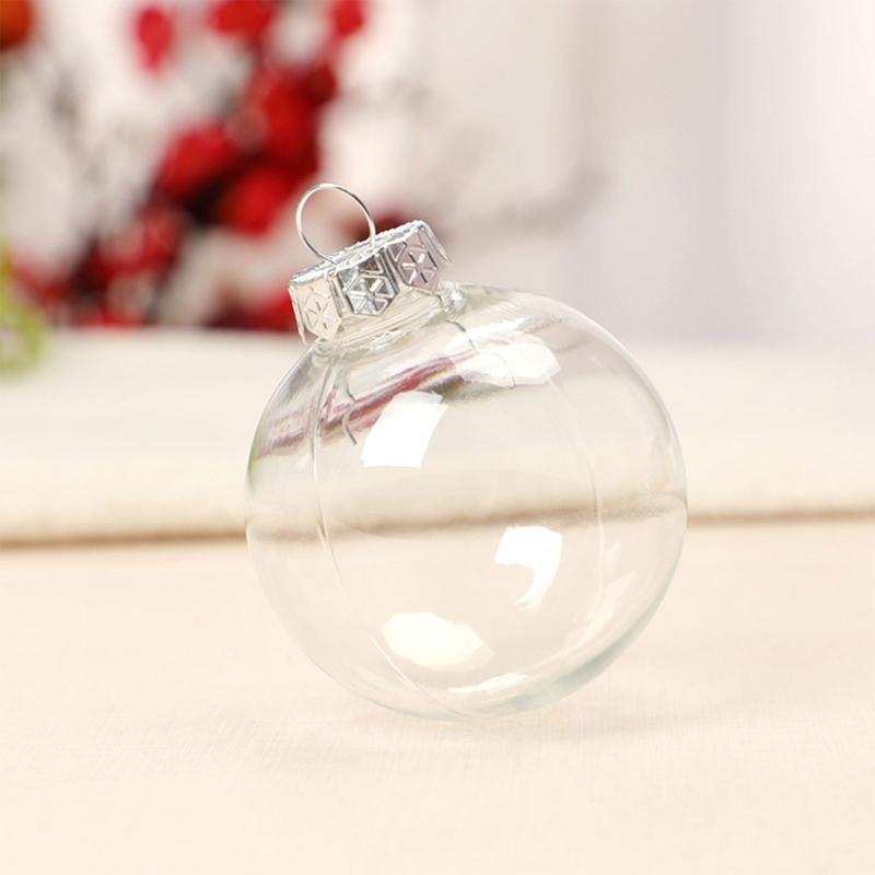 6Pcs/lot Clear Empty Christmas Ball Ornaments with Removable Gold/Silver Metal Hangers Great for Wedding Party Holiday