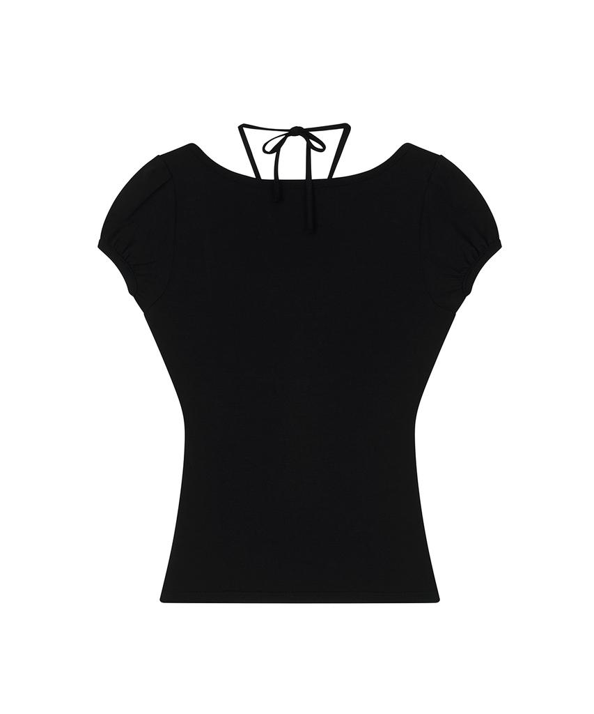 ILLIO Black Giselle Gathered Top