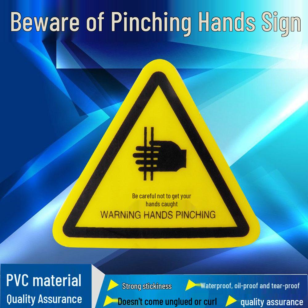 PVC Electrical Hazard Triangle Sign - Caution: Electric Shock Warning for Mechanical Equipment Safety