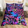 Purple Leopard Print Three-Piece Quilt Cover 3D Digital Printing Bedding Set Bed Cover