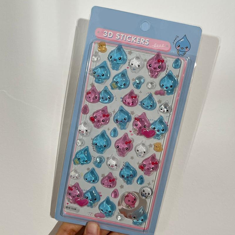 Japan Style Solid Jelly Stickers Kawaii 3D Sticker Water Droplet Diy Stationery Stickers Party Favors Students Gifts Stickers
