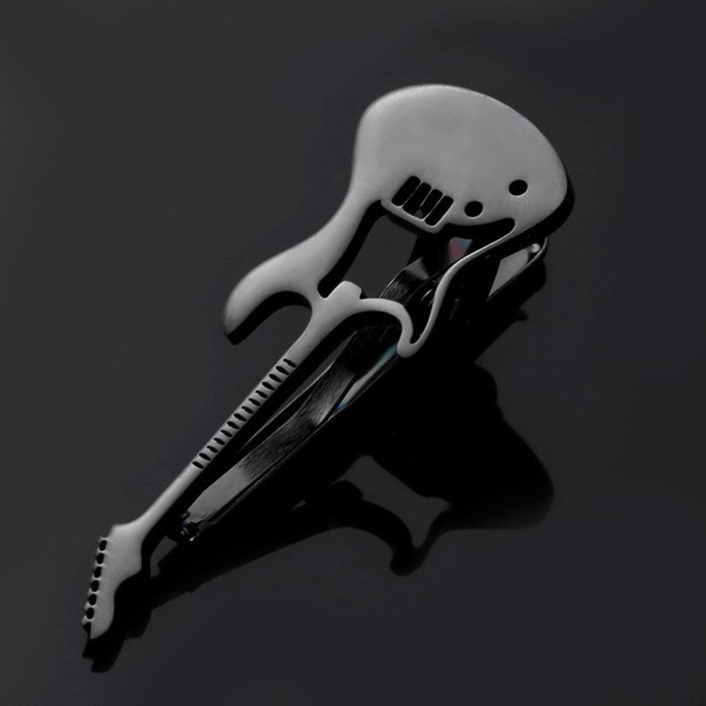 Violinschlüssel Gitarren Krawattenklammer Titanstahl Klavier Krawattenspange Konzertaccessoires