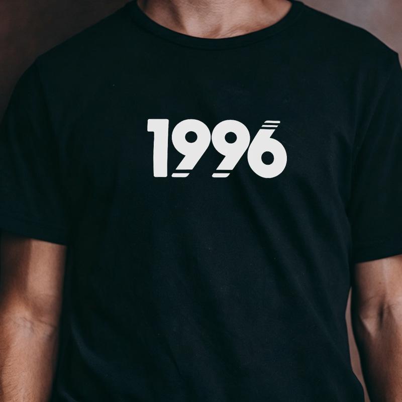 1996 Minimal Slash Line Bold Number Graphic T Shirt Unisex Unisex Unisex 30th Birthday Simple Casual Gift Tee