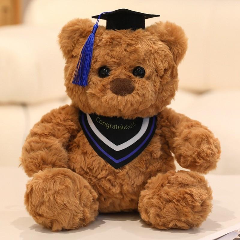 Teddy Bear Graduation Cap Plush Toy With Doctor Hat For Commemorative Gift