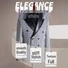 ROMON Men's Houndstooth Patchwork Suit Jacket