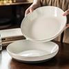 Large Plate Retro Style Deep Plate Ceramic Plate Home Restaurant Vegetable Plate Pasta Plate Salad Plate Tableware Coffee Bottom Plate