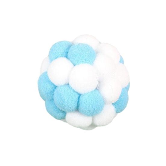 

Plush Cat Toy Ball with Built-in Bell Soft Macaron Balls Bite-Resistant Cat Chew Toys for Indoor Cats and Kittens синий
