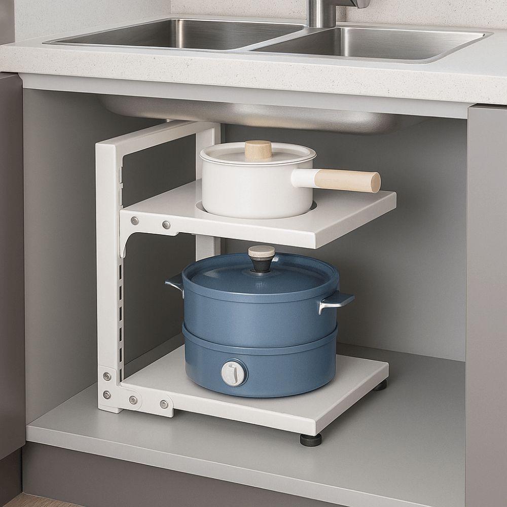 Free Layering Multi-layer Storage Racks Adjustable Pot Storage Rack Sink Storage Organizer  Kitchen