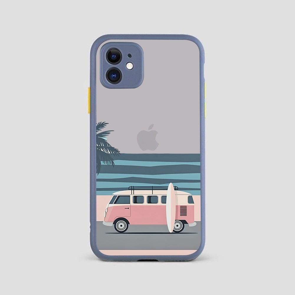 Beach Surf Girl Phone Case for iPhone 14 11 12 13 Mini Pro Max 8 7 Plus X XR XS MAX Translucent Matte Cover