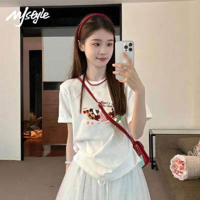 MJ STYLE Women's Printed Cotton Short Sleeve T-Shirt