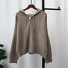 Double zipper hooded knitted cardigan autumn and winter new short design loose sweater jacket women