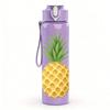 1 PZ Ananas Giallo Frutta Grafica 750ml Colore Plastica Sportiva Borraccia Anti-perdita Tappo a Beccuccio Ribaltabile Per Sport Ufficio Uso Domestico