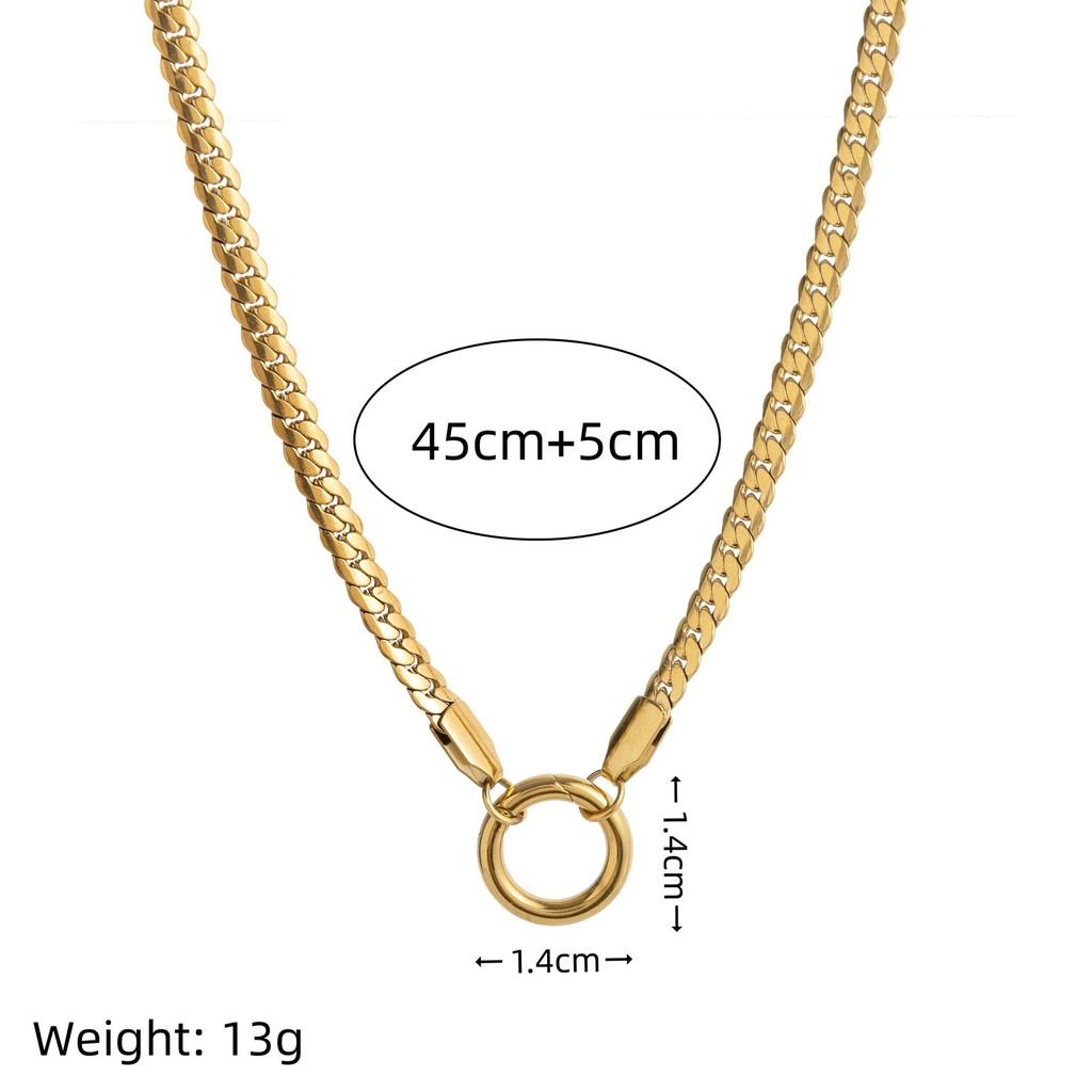 Stainless Steel Snake Chain Necklace With Gemstone Pendant For Women Fashion And Daily Wear