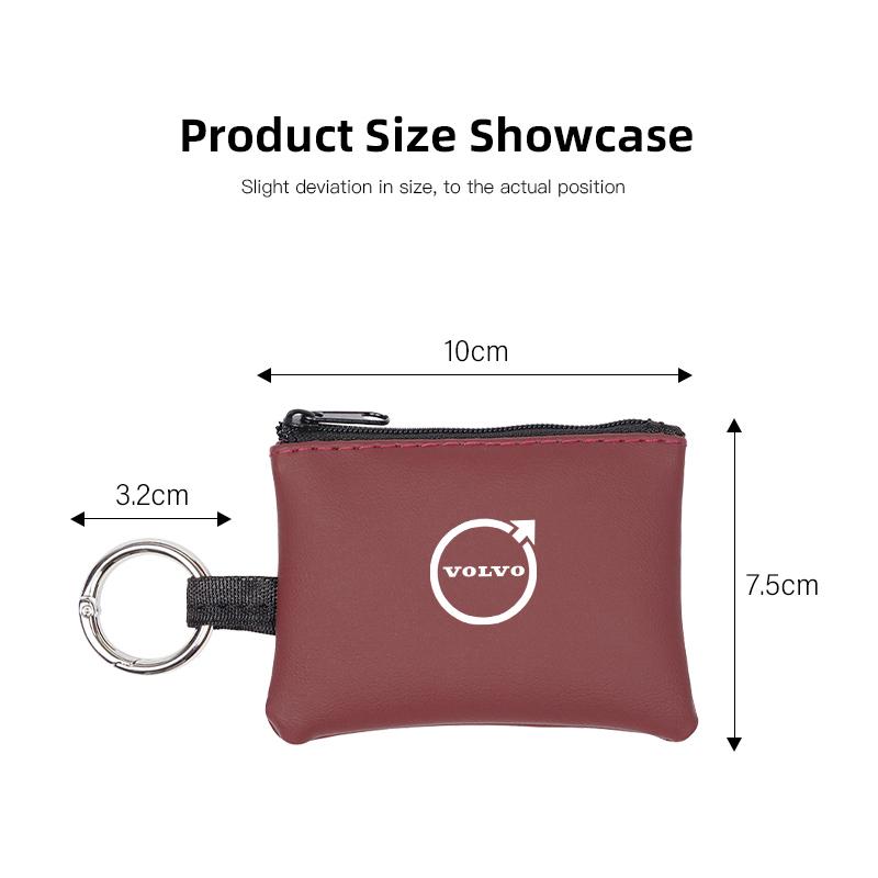 Car Key Storage Bag Leather Wallet Coin Purse For Volvo Rdesign XC90 XC40 XC60 V60 V70 V90 V40 V50 EC40 EX40 S80 S60 S90 C30 C70