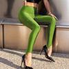 Damen Leggings Elastischer Hoher Bund Glitzerdesign Lange Hose Slim Fit Hüfthebung Yogahose Dehnbare Bodycon Hose