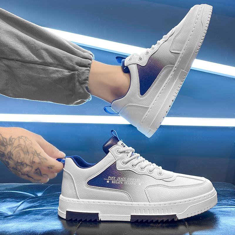 Fashion Mesh Fashion Men Casual Sneakers Lace-up Breathable Lightweight Vulcanized Shoes Men's Shoes Outdoor Sports Shoe Small White