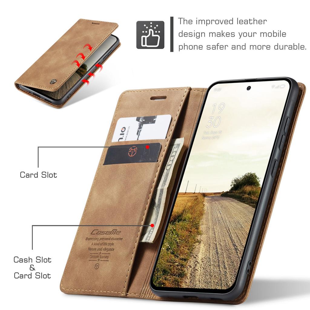 For Oppo Reno13 5G (Global) Wallet Case CASEME 013 Series PU Leather Phone Cover Stand