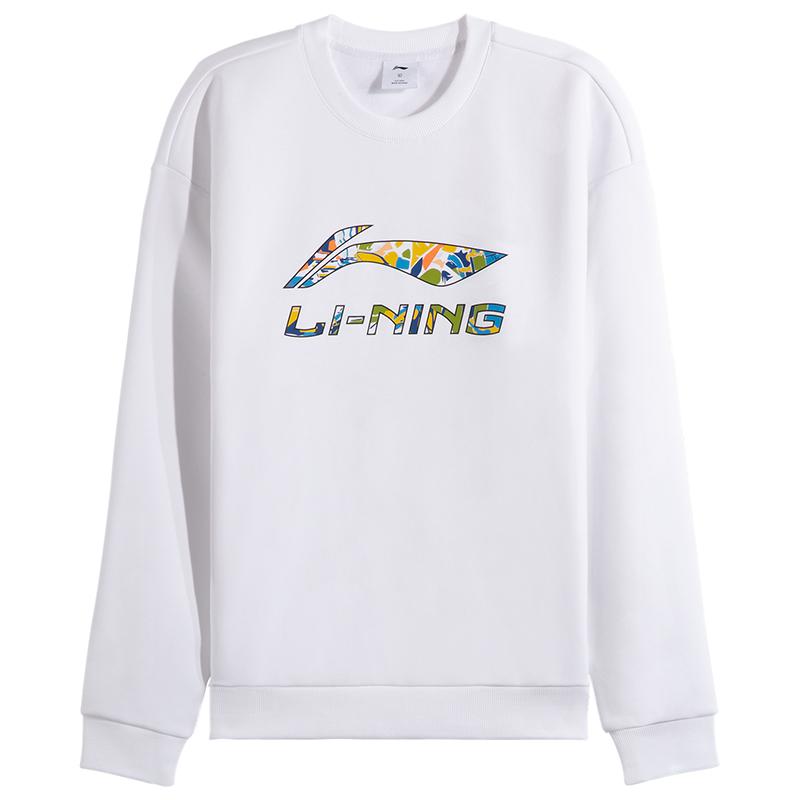 Li Ning Sweatshirts Unisex White Crew Neck Moderate AWDVH37-2 2XL