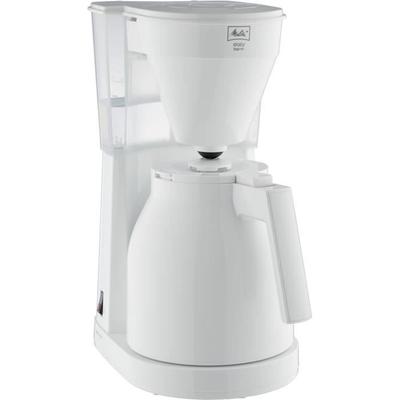 Melitta Easy Therm II 1023-05 White - Coffee Maker - One-hand Operated Thermo Pot, Transparent Water Tank