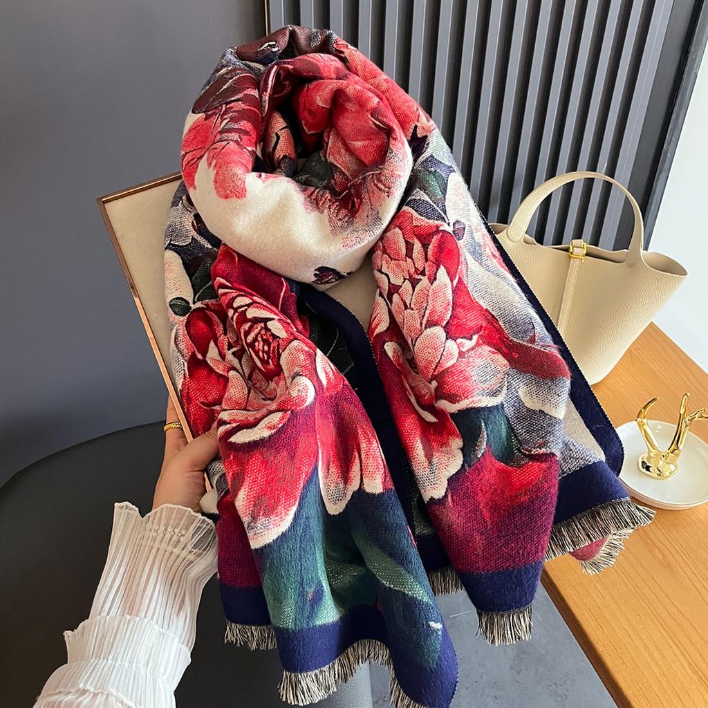 Winter Thickened Warm Shawl Cashmere And Versatile Variety Of Windproof And Cold-Proof Scarf Neck Protection Scarves