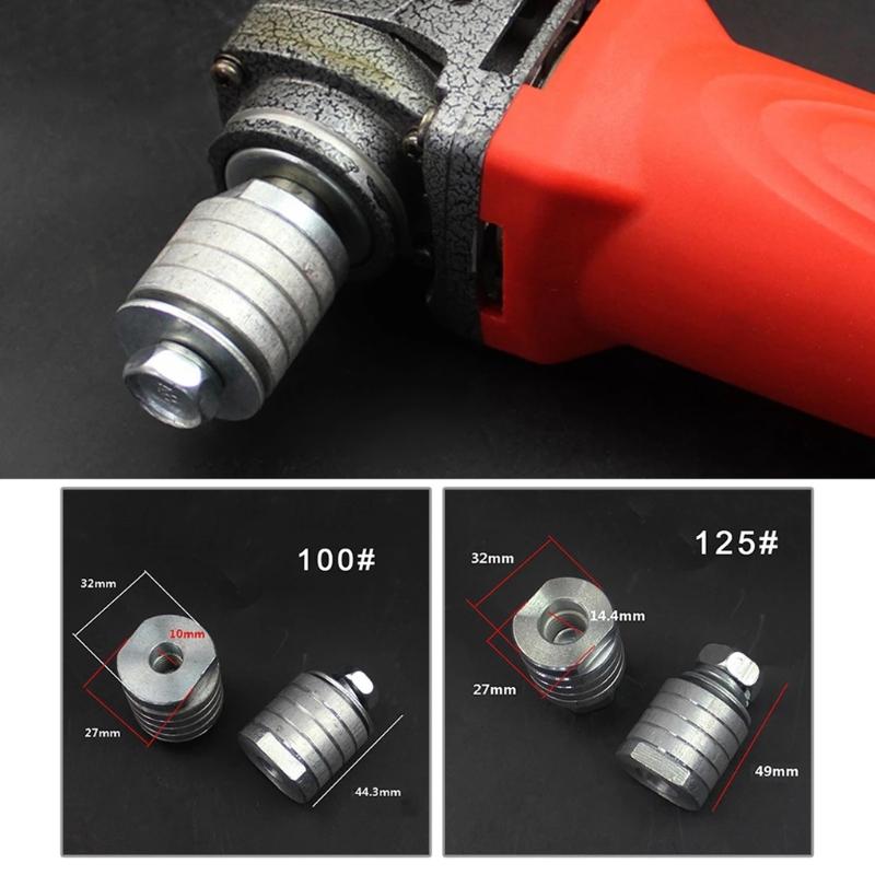 M10 M14 Angle Grinder to Grooving Machine Adapter 100/125 Type Lock Nuts Flange Inner Outer Kit for Slotting Conversion