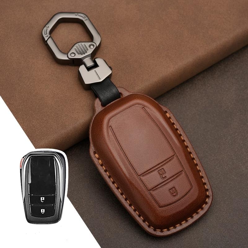 Genuine Leather Protector for Toyota Key Cover Domineering Reiz Rav4 Cruiser Crown Key Case Cover Fob