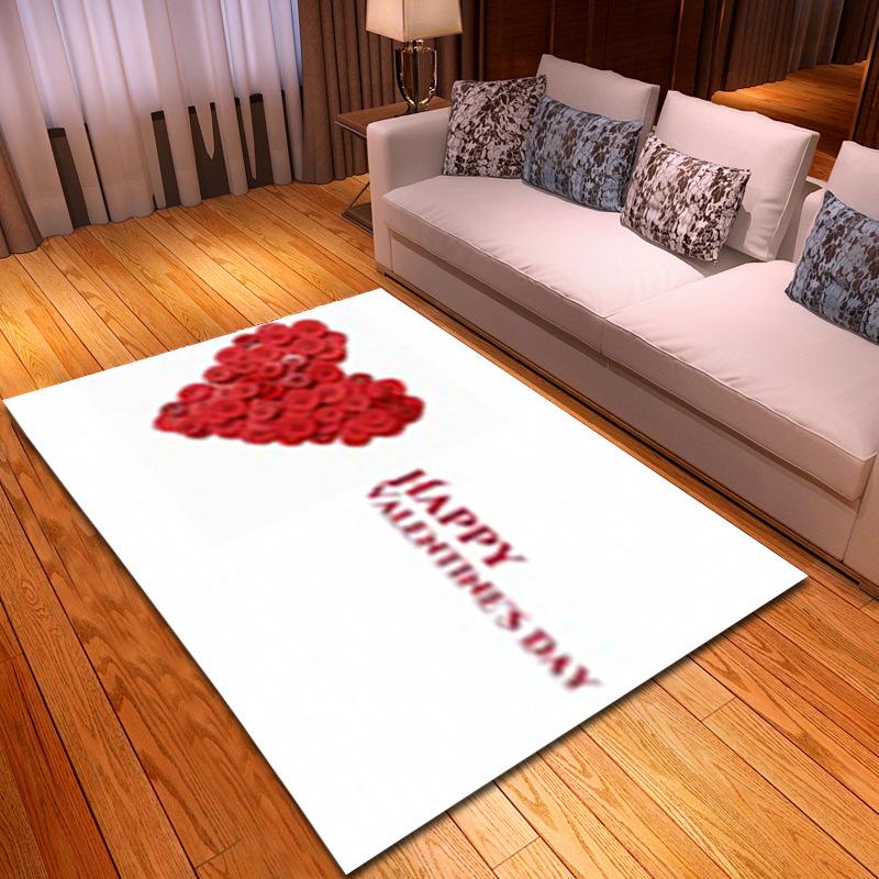 Heart-Shaped Valentine'S Day Series Living Room Foyer Kitchen Floor Mat Pattern Support