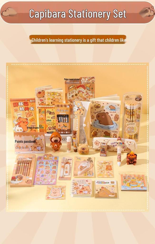 Cute Capybara Stationery Set - Luxury Souvenir & New Year Gift for Primary Students
