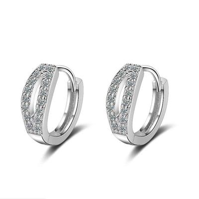 Vintage Zirkon Creolen für Frauen Schmuck Trendy Silber 925 Mädchen Party Zubehör Weibliche Valentinstag Geschenk