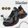 Men'S Lightweight Steel Toe Work Shoes Breathable Safety Boots Anti Shock Anti Puncture Non-Slip Industrial Casual Walking Shoes