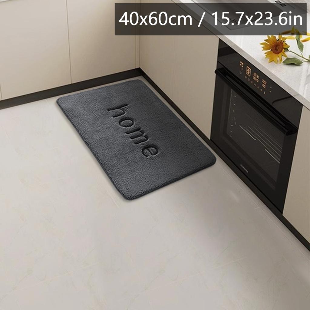 Long Flannel Kitchen Floor Mats Water and Oil Absorption Soft Mats Household Non-slip Mats Bathroom Mats Door Mats