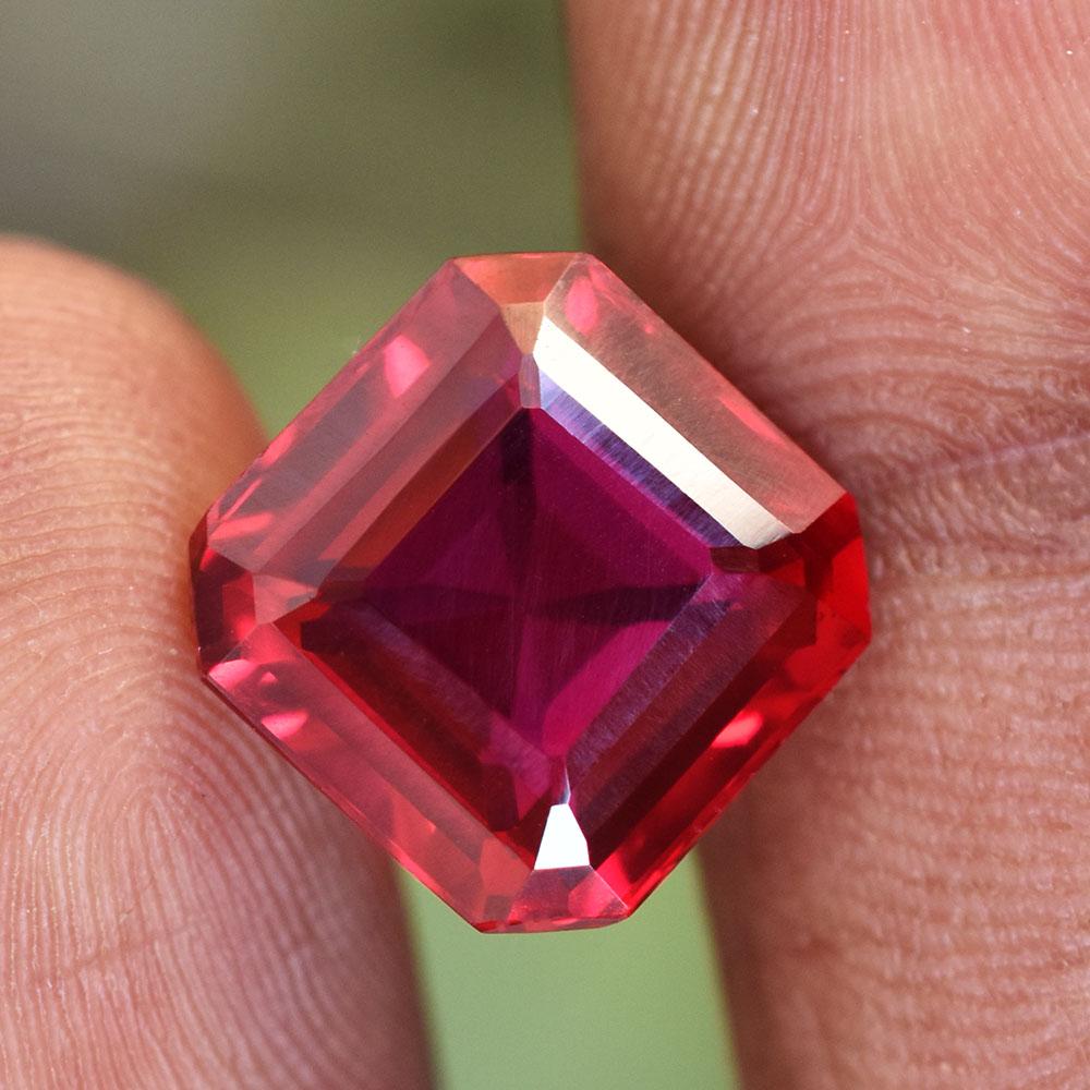 Natural Red Ruby Loose Gemstone Flawless 10x10mm Square Cut for Jewelry Making and Gem Collections