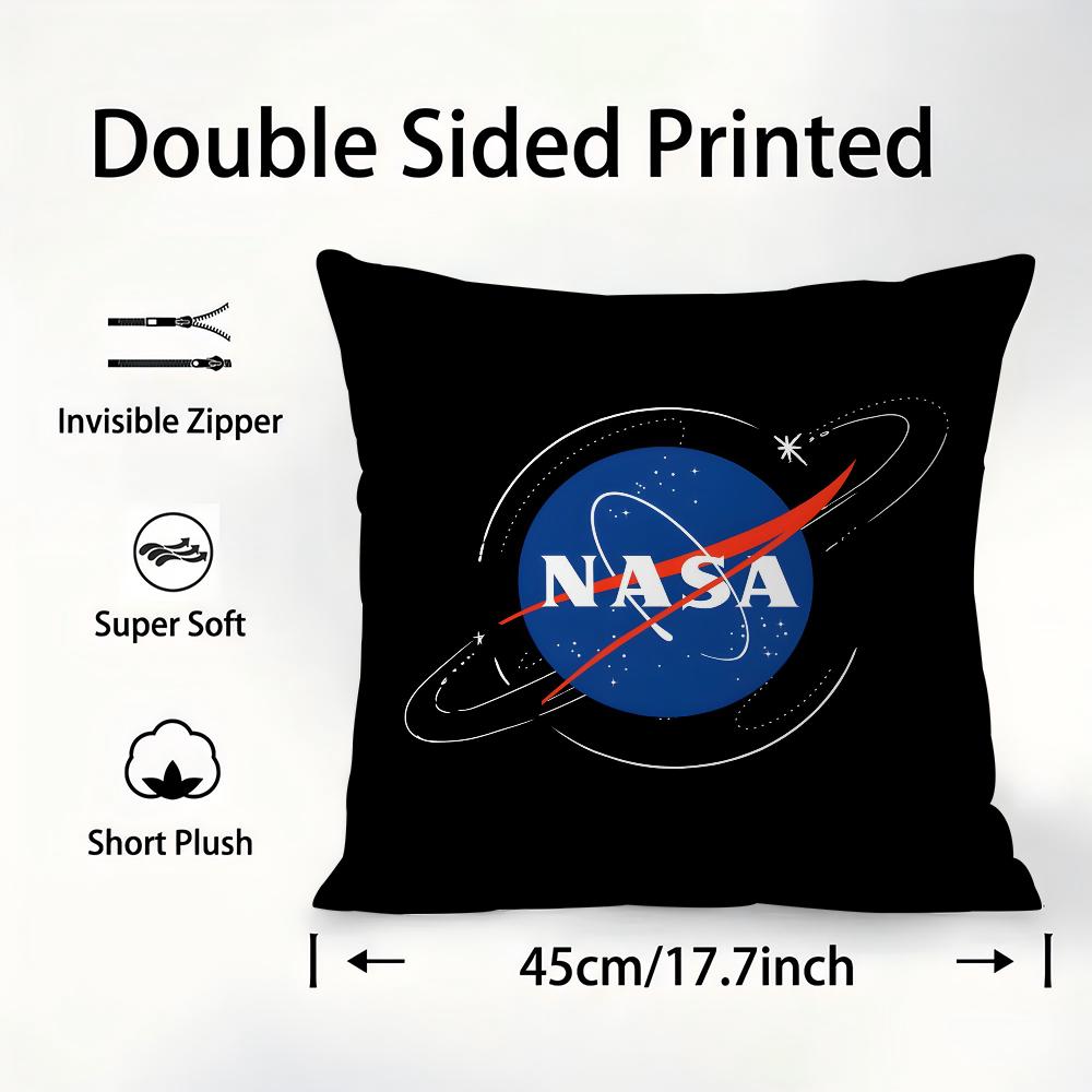 N-NASA S-space Pillow Case Plush Fabric Soft Pillowcase Double Sided Print Sofa Cushion Cover Throw Pillow Cover