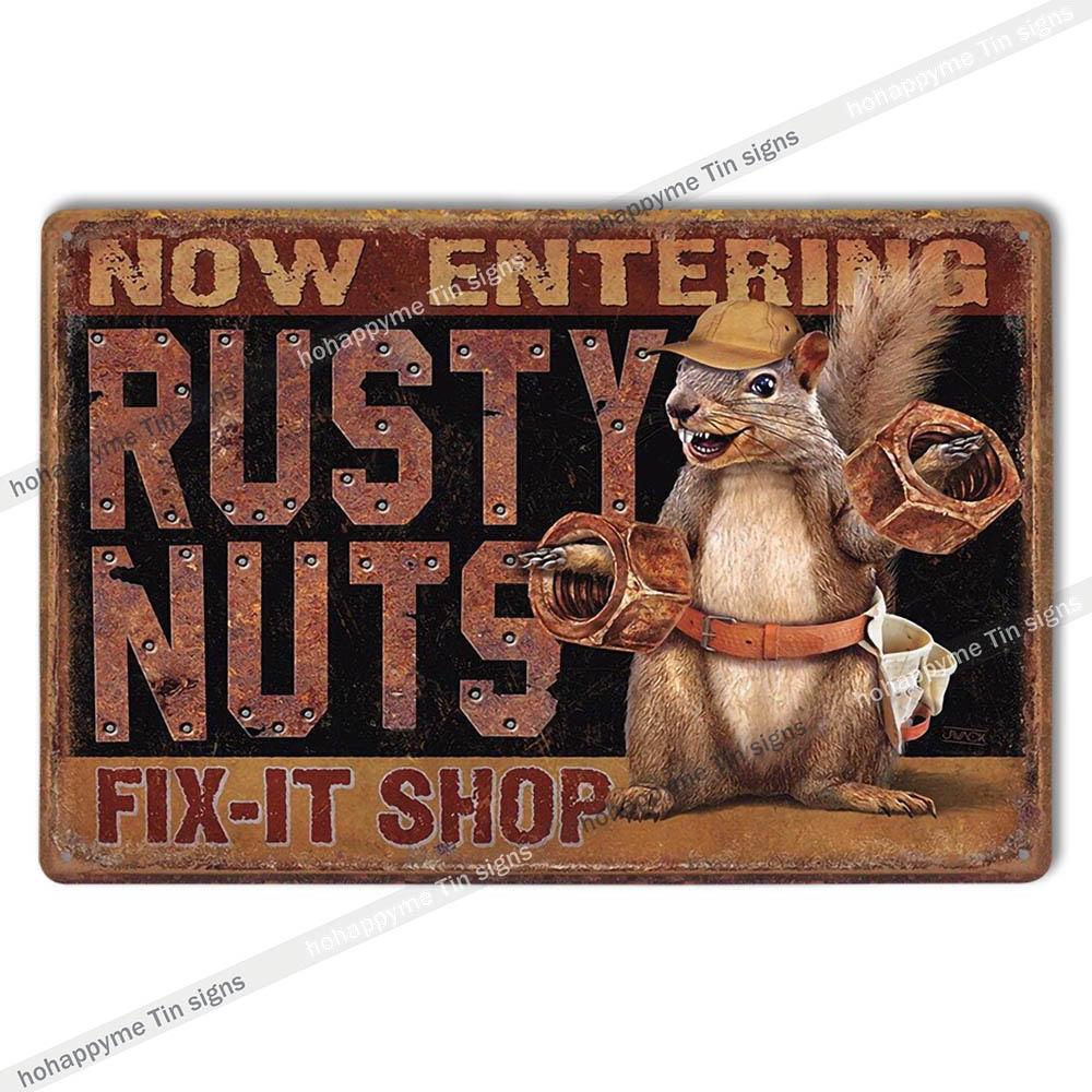 Garage Metal Tin Sign Wall Art Plaque Retro Vintage Auto Repair Shop Decor Man Cave Mechanic Tire Service Bar Pub Decoration